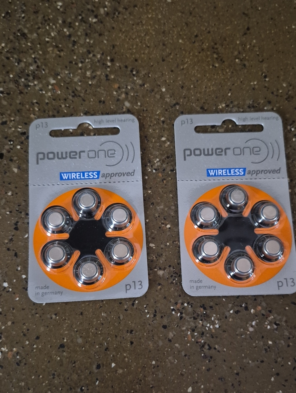 Power One P13 Hearing Aid Batteries – Orange Pack (6 per Card)